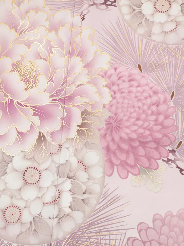 振袖レンタル1617　九重　パープルピンク　ぼたん菊