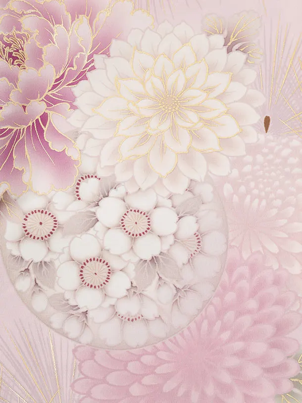 振袖レンタル1617　九重　パープルピンク　ぼたん菊