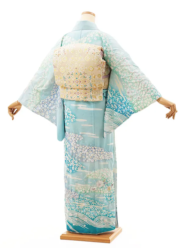 訪問着t1348 水色 おぼろ調