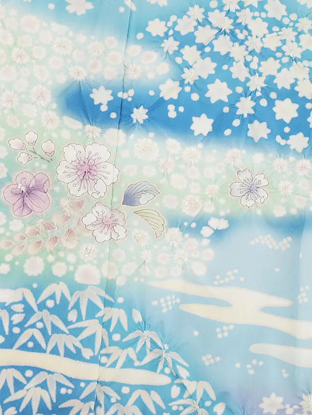 訪問着t1348 水色 おぼろ調