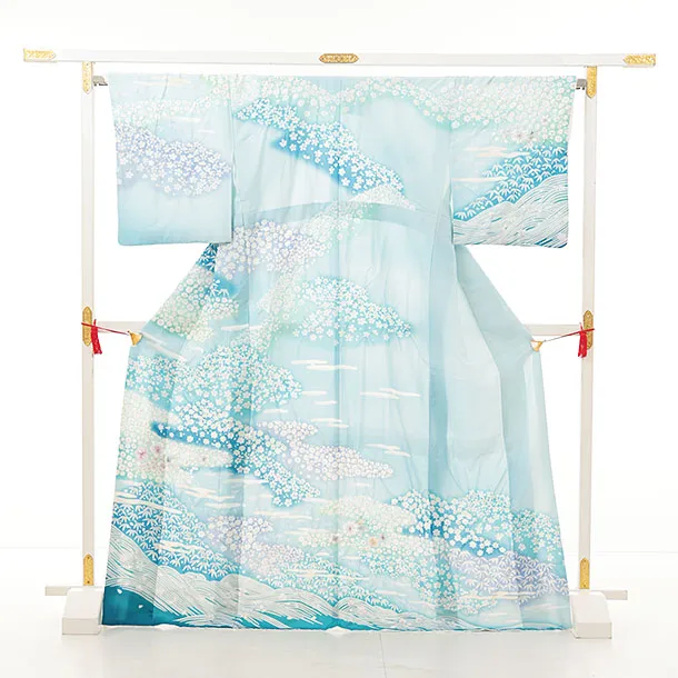 訪問着t1348 水色 おぼろ調