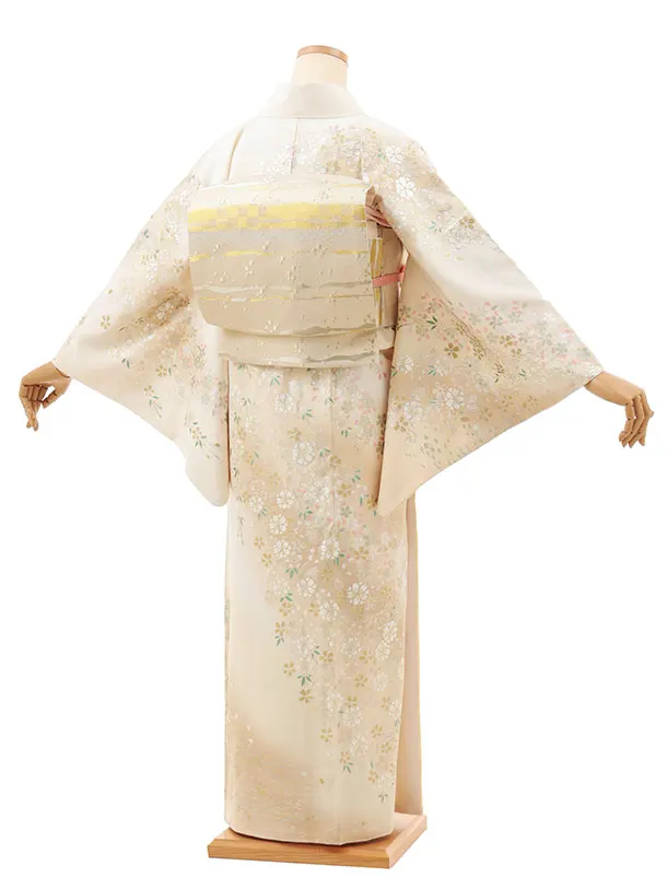 訪問着t1428 桂由美 ベージュ 金彩 桜