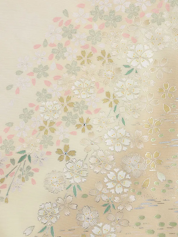訪問着t1428 桂由美 ベージュ 金彩 桜