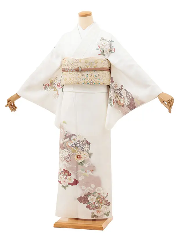 訪問着t1458 白地 宝尽くし 花