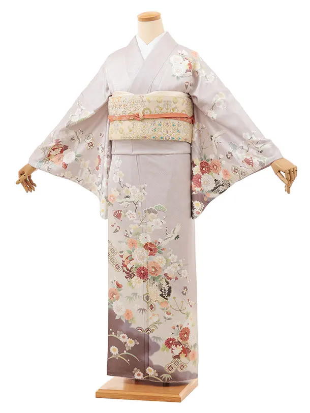 訪問着tt1478 薄パープル 吉祥文様に花(トールサイズ)