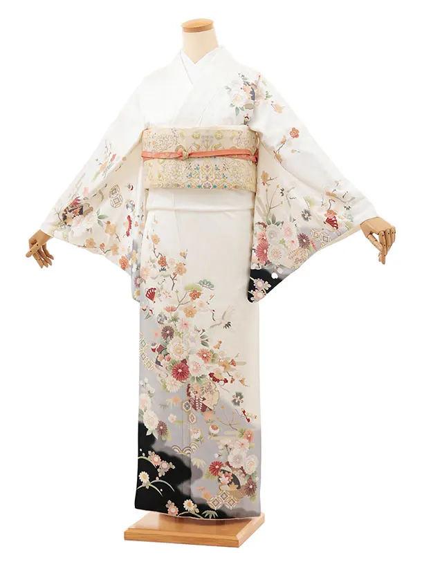訪問着tt1480 白地 吉祥文様に花(トールサイズ)