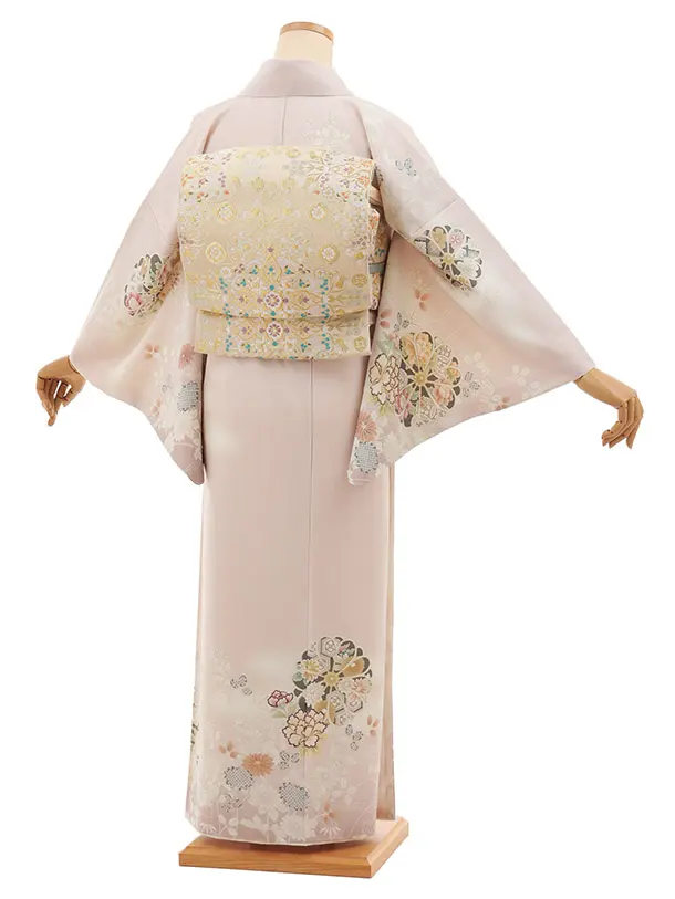 訪問着t1492 JAPAN STYLE ピンク 菊に御所解