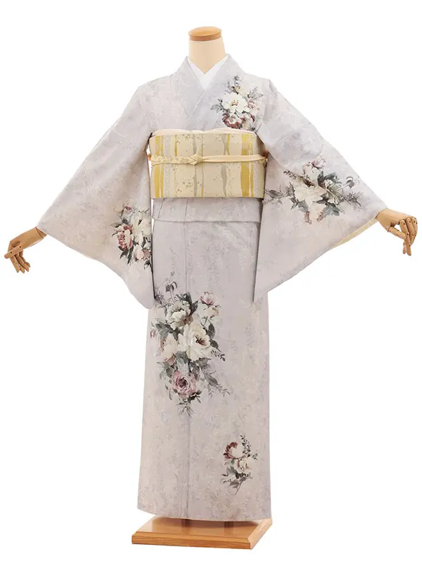 訪問着t1495 JAPAN STYLE ラベンダー 洋花