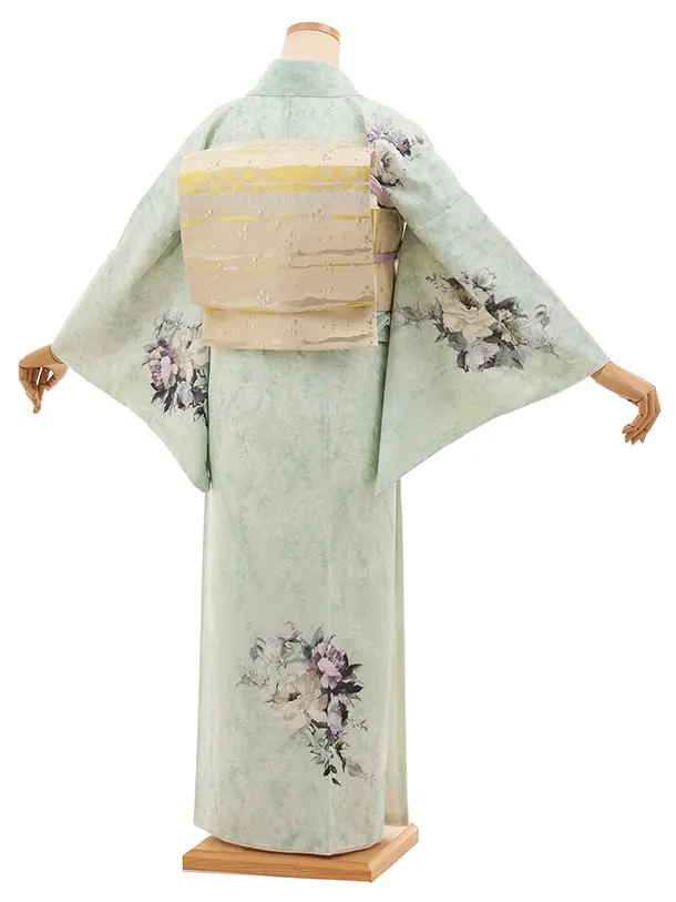 訪問着t1497 JAPAN STYLE ペールミント 洋花