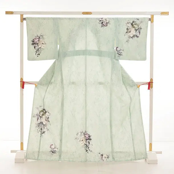 訪問着t1497 JAPAN STYLE ペールミント 洋花