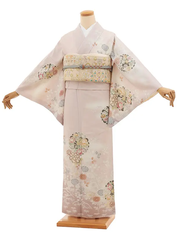 訪問着tt1501 JAPAN STYLE  ピンク 菊御所解(ﾄｰﾙｻｲｽﾞ)