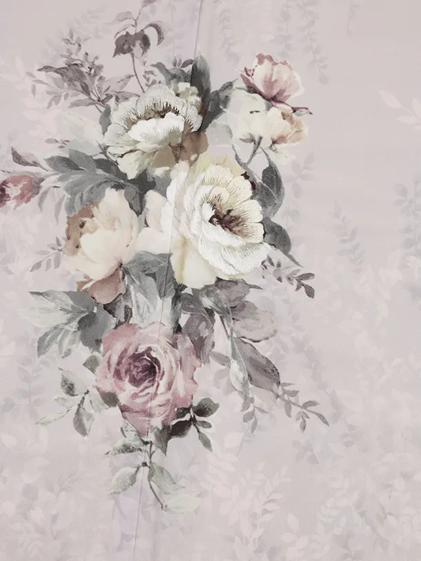 訪問着tQ1504 JAPAN STYLE ラベンダー 洋花