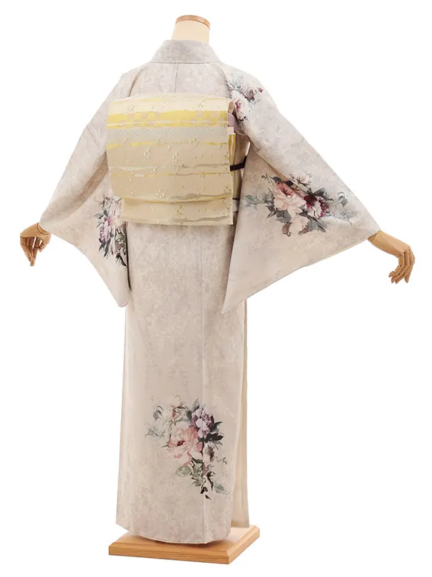 訪問着tQ1505 JAPAN STYLE ピンクベージュ 洋花