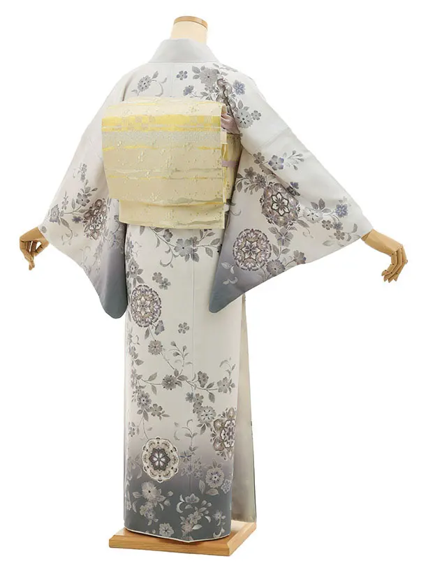 訪問着t1507 薄グレーぼかし 唐花
