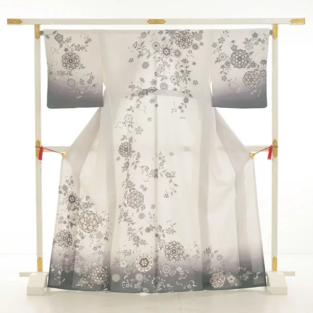 訪問着t1507 薄グレーぼかし 唐花