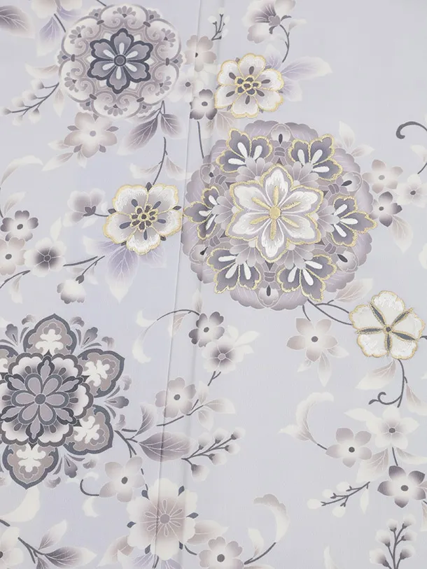 訪問着t1508 淡ブルーパープル 唐花