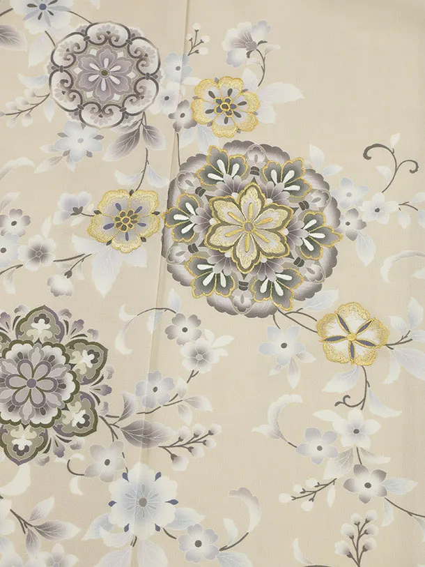 訪問着t1509 ベージュ 唐花