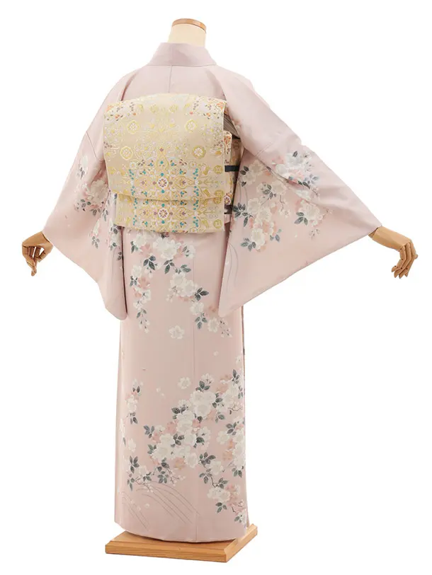 訪問着t1510 ピンクベージュ 枝花