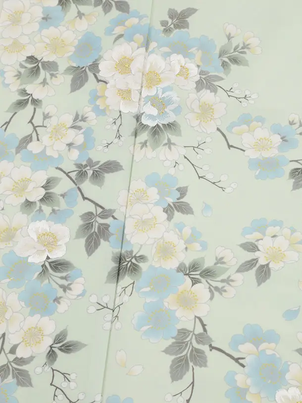 訪問着t1512 薄ミント 枝花