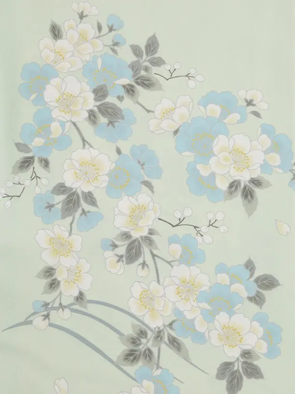 訪問着tｔ1516(トールサイズ) 薄ミント 枝花