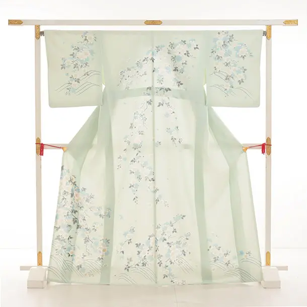 訪問着tｔ1516(トールサイズ) 薄ミント 枝花