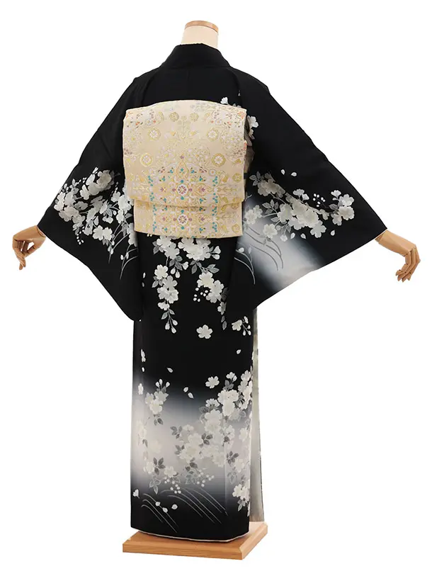 訪問着tt1517 黒地 枝花(トールサイズ)