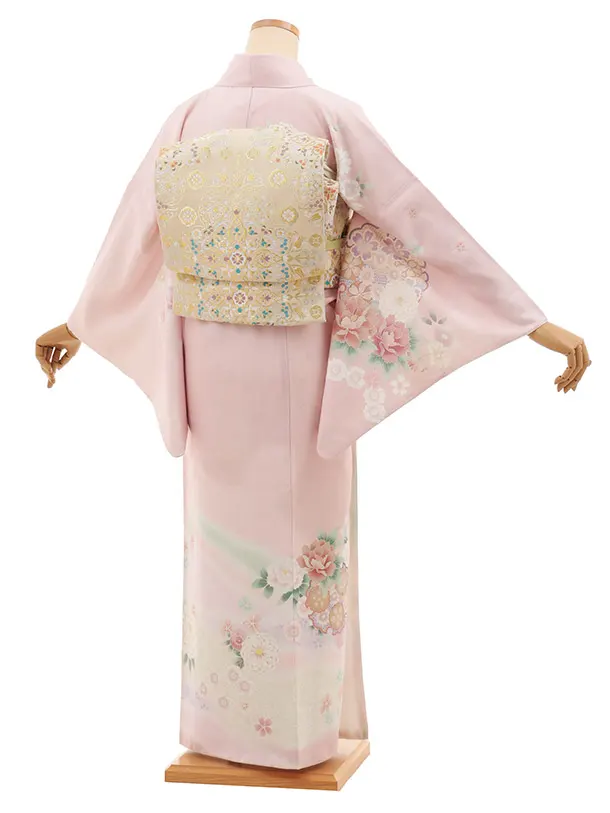 訪問着t1518 式部浪漫 ピンク雪輪に花