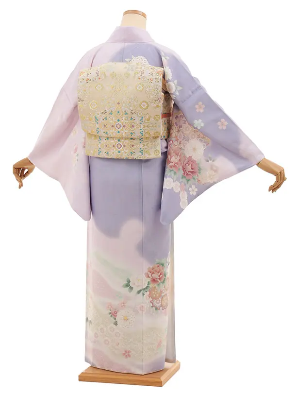 訪問着t1519 式部浪漫 ラベンダー雪輪に花