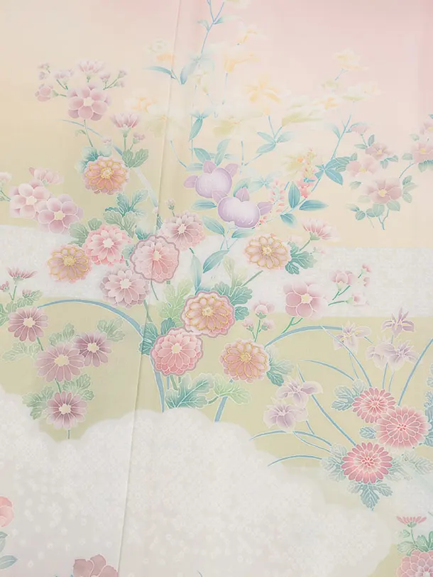 訪問着t1521 式部浪漫 ピンク 雲草花
