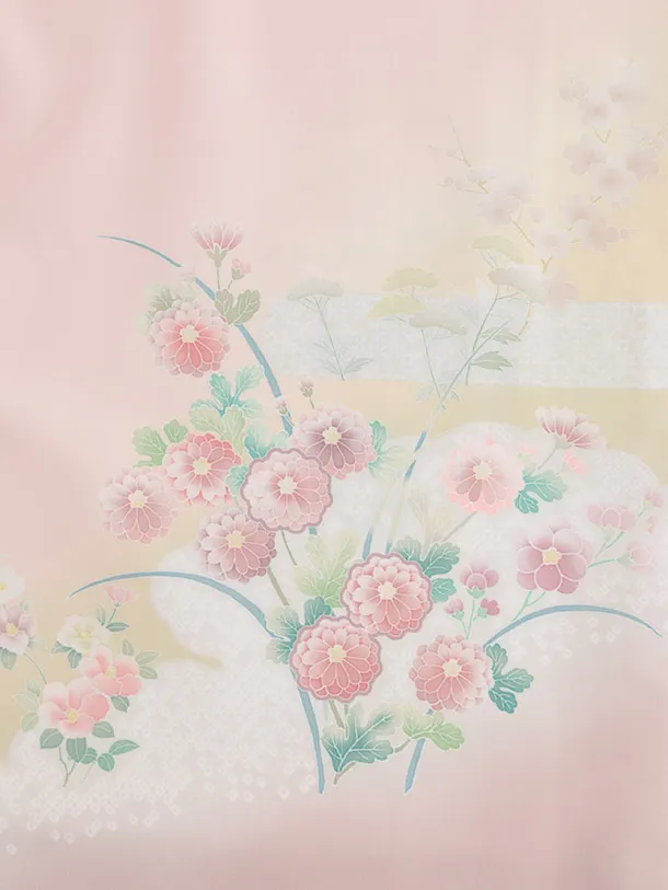 訪問着t1521 式部浪漫 ピンク 雲草花