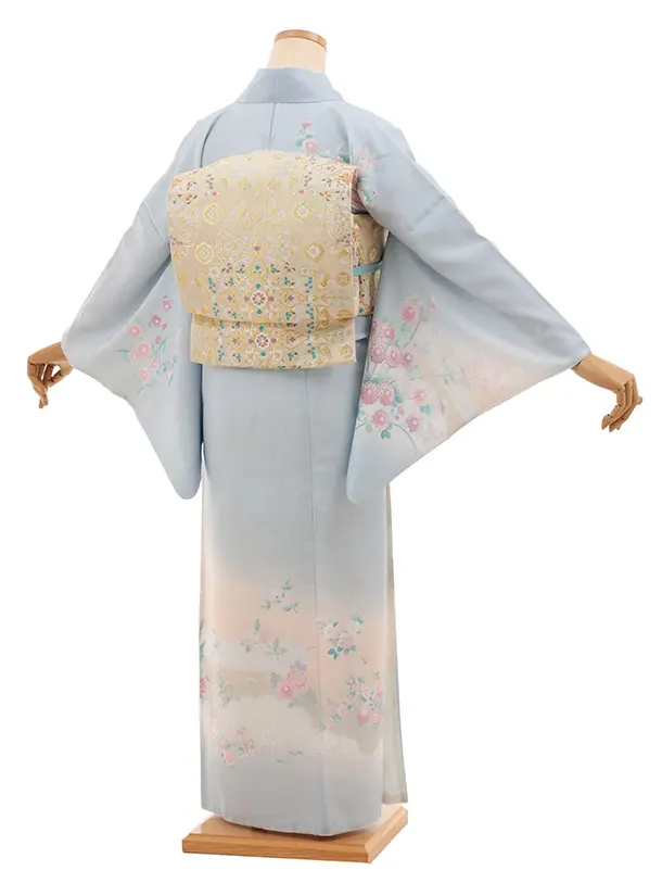 訪問着t1522 式部浪漫 水色 雲草花