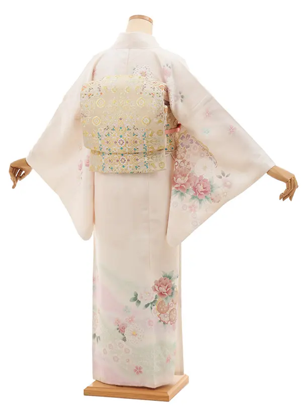 訪問着tt1526 式部浪漫 クリームピンク 雪輪に花(トールサイズ)