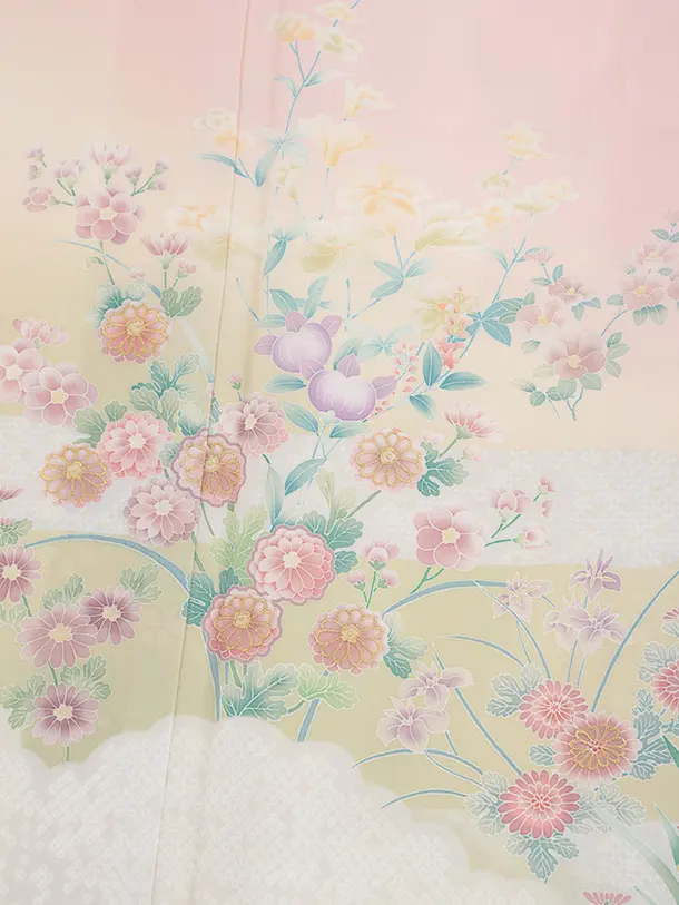 訪問着tt1527 式部浪漫 ピンク 雲草花(トールサイズ)