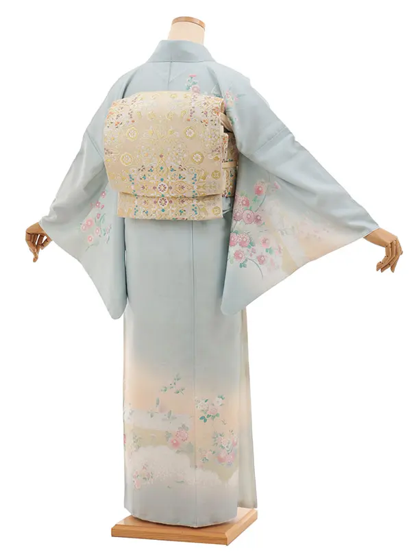 訪問着tt1528 式部浪漫 薄ブルーグレー 雲草花(トールサイズ)