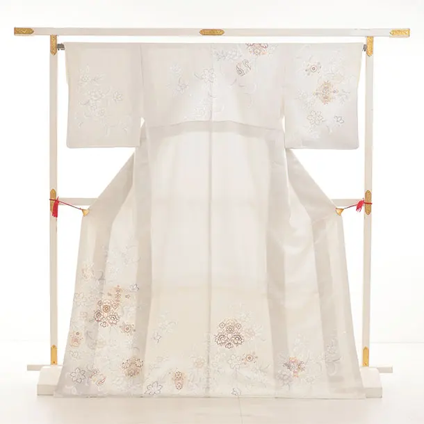 訪問着t1538 淡グレージュ　唐花