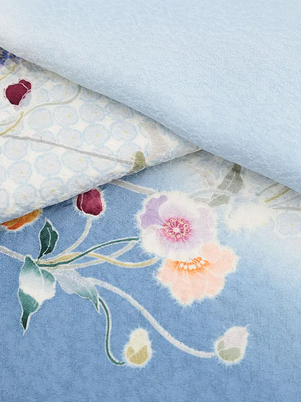 訪問着t1539 青柳 謹製 絞麗舎 水色