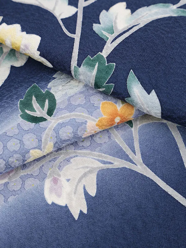 訪問着t1540 青柳 謹製 絞麗舎 紺