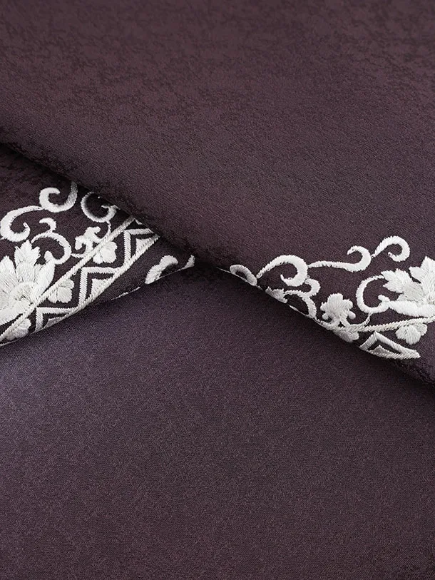 訪問着t1552 紫地 刺繍 唐花