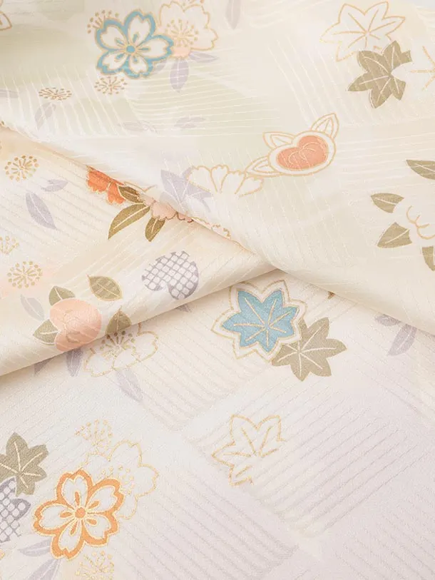 訪問着t1580 クリーム 雪輪桜