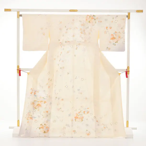 訪問着t1580 クリーム 雪輪桜