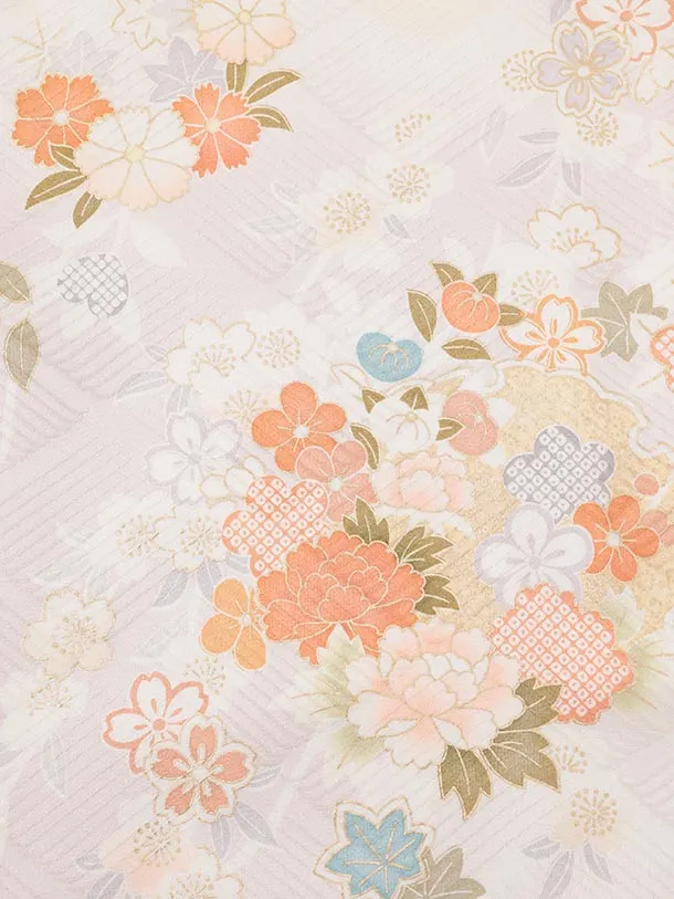 訪問着t1584 薄ピンクパープル 桜に花紋