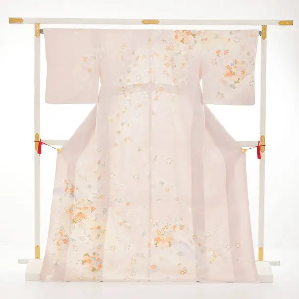 訪問着t1584 薄ピンクパープル 桜に花紋