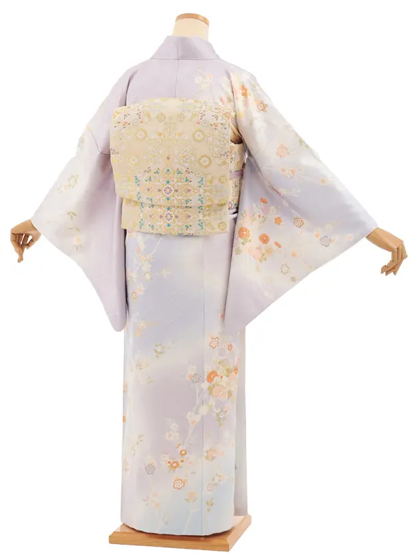 訪問着t1585 薄パープル 花紋桜