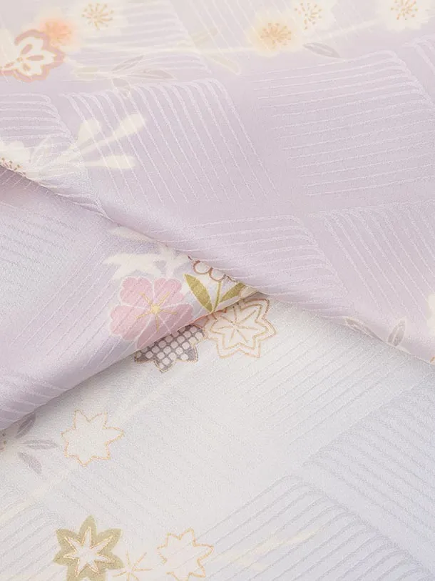 訪問着t1585 薄パープル 花紋桜