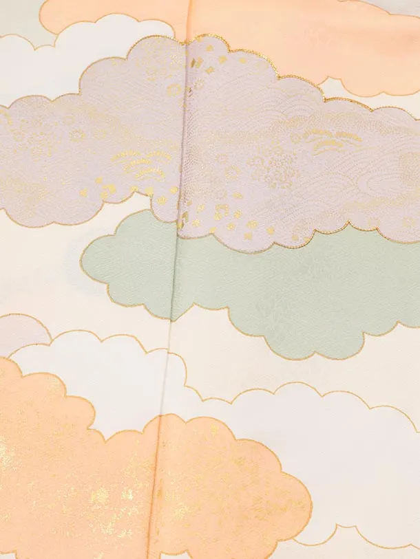 訪問着t1587 藤井寛 クリーム地 源氏雲重ね