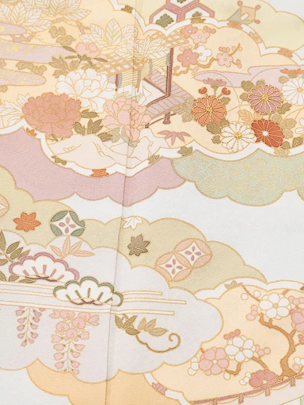 訪問着t1588 藤井寛 淡水色 春秋風景