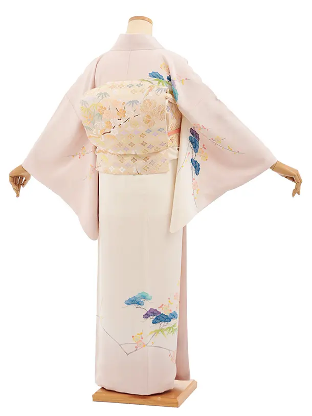 訪問着t1591 清染居 上野街子 ピンクぼかし 松竹梅文様