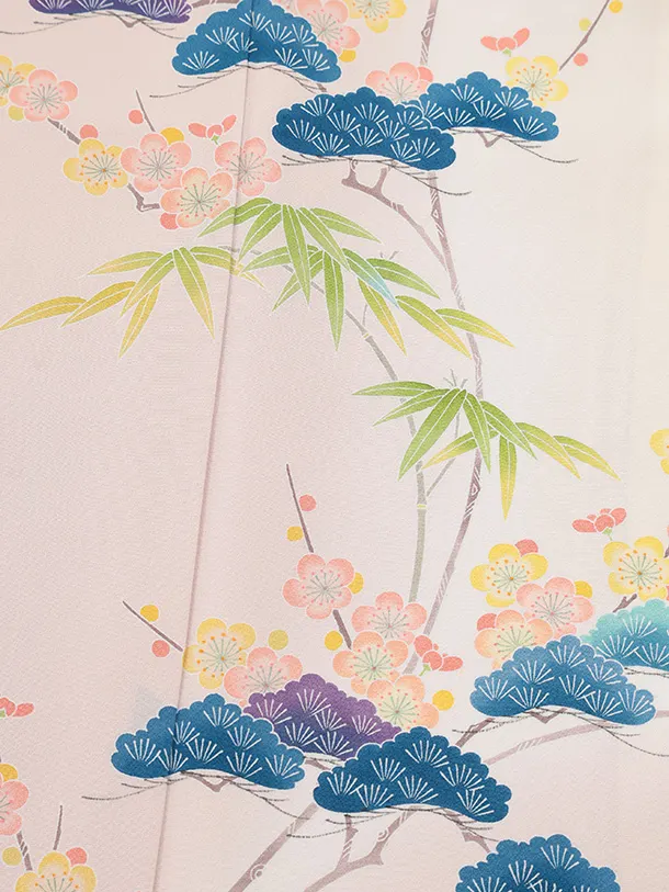 訪問着t1591 清染居 上野街子 ピンクぼかし 松竹梅文様