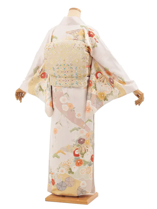 訪問着tｔ1610(トールサイズ) 淡ピンク 桜菊にまり