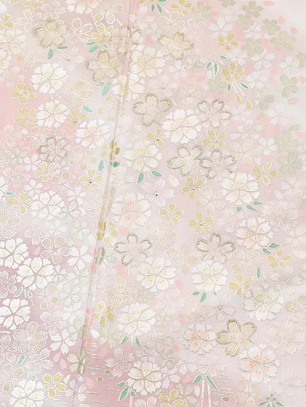 訪問着t1613 桂由美 ピンクぼかし 桜